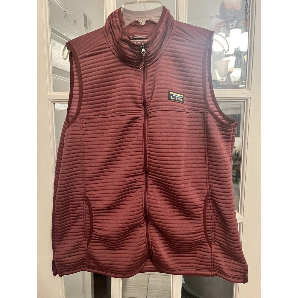 L.L. Bean Airlight Vest Mauve Womens XL Sleeveless Full Zip Outdoor.    H